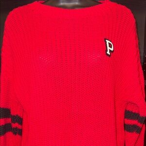 PINK Victoria's Secret Red Sweater with Black Accents